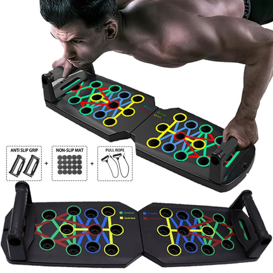 Home Gym Equipment 30In1 Home Workout Set with Foldable Push up Bar, Resistance Band Professional Push up Strength Training Equ