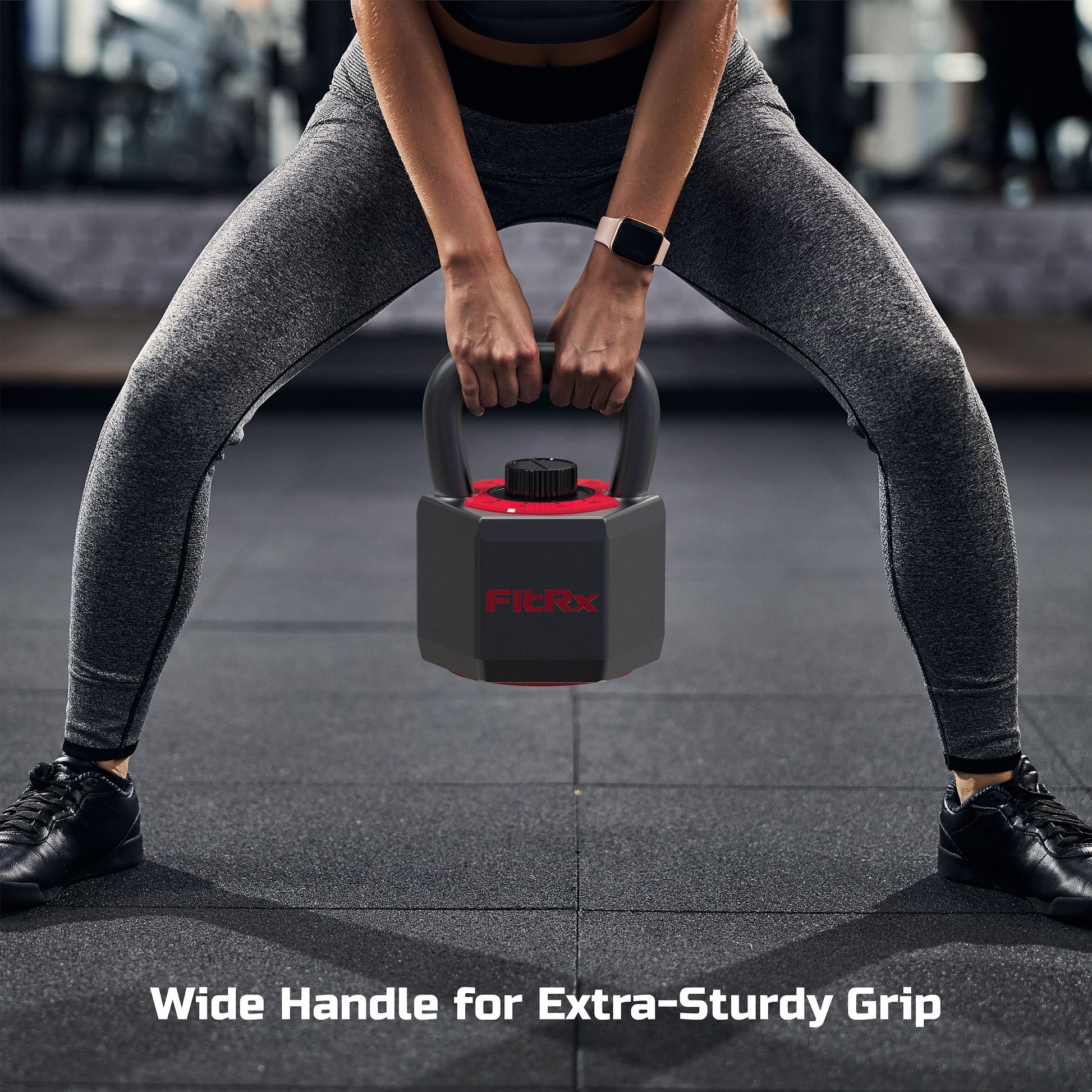 Fitrx 25 Lbs Smartstack Wide Handle Adjustable Kettlebell, 40 Lbs, Black