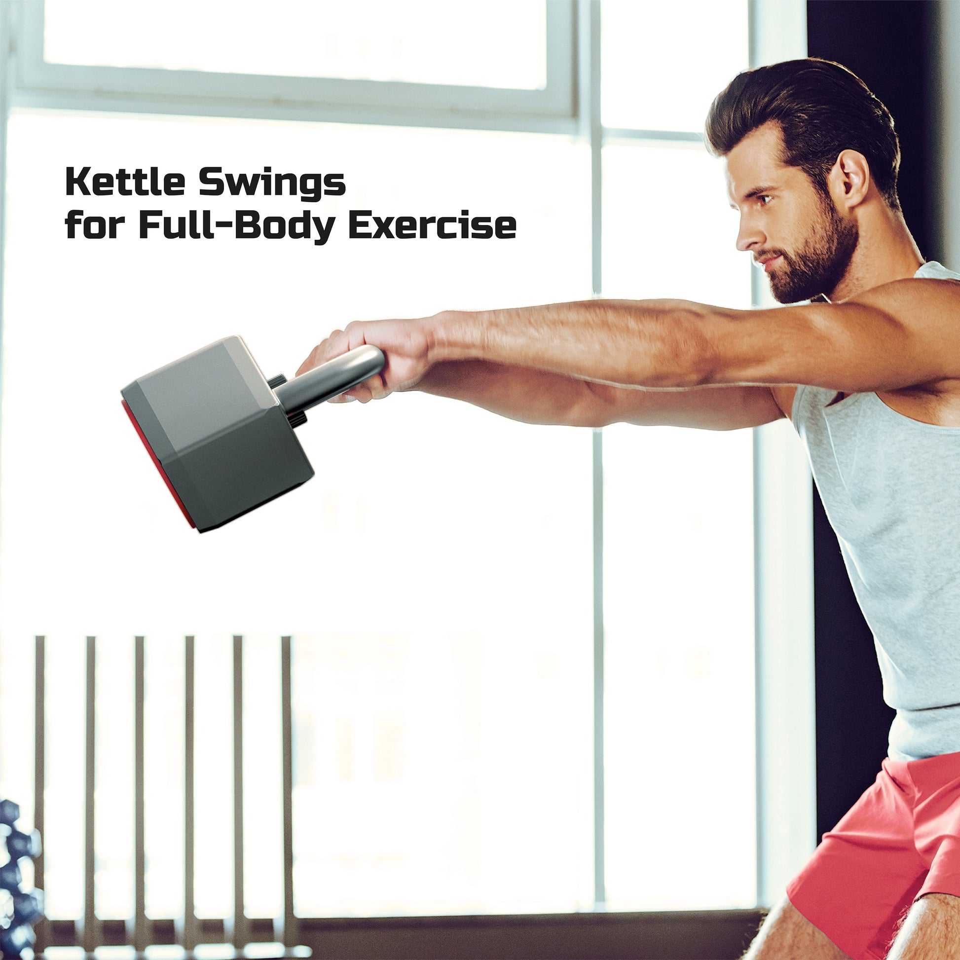 Fitrx 25 Lbs Smartstack Wide Handle Adjustable Kettlebell, 40 Lbs, Black