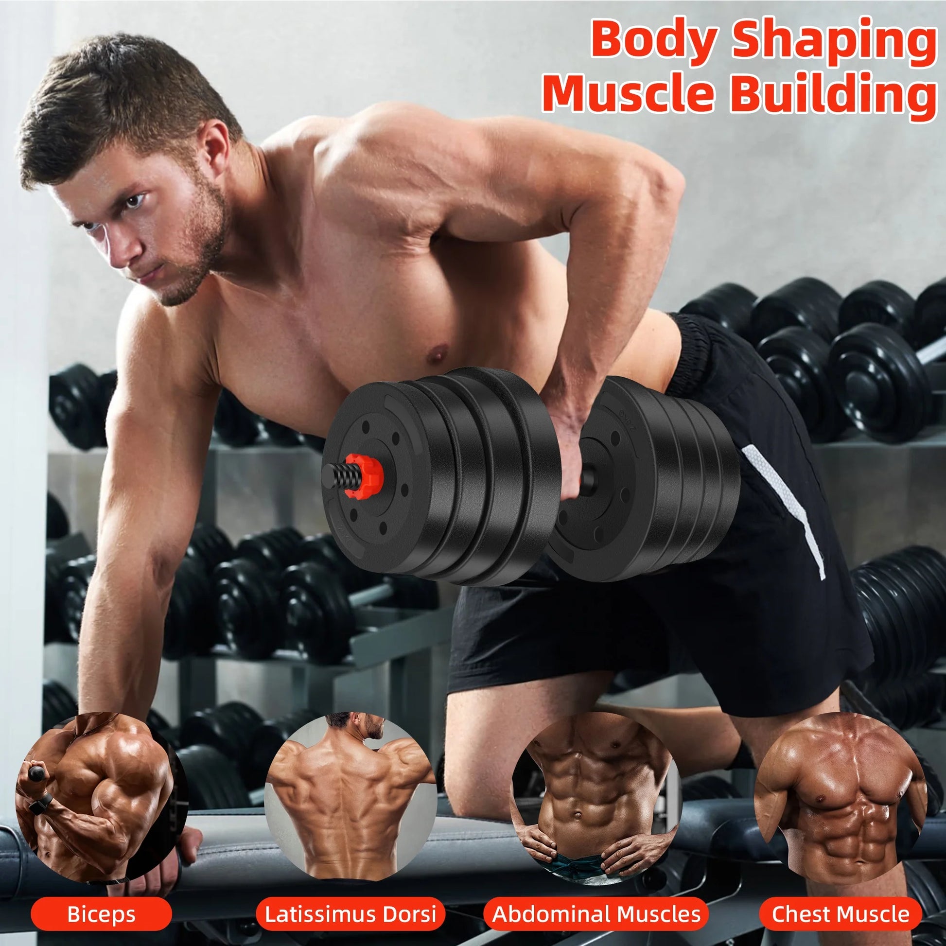 ARVAKOR 66 LBS Adjustable Dumbbell Set, Free Weights Dumbbells Set for Workout, Black