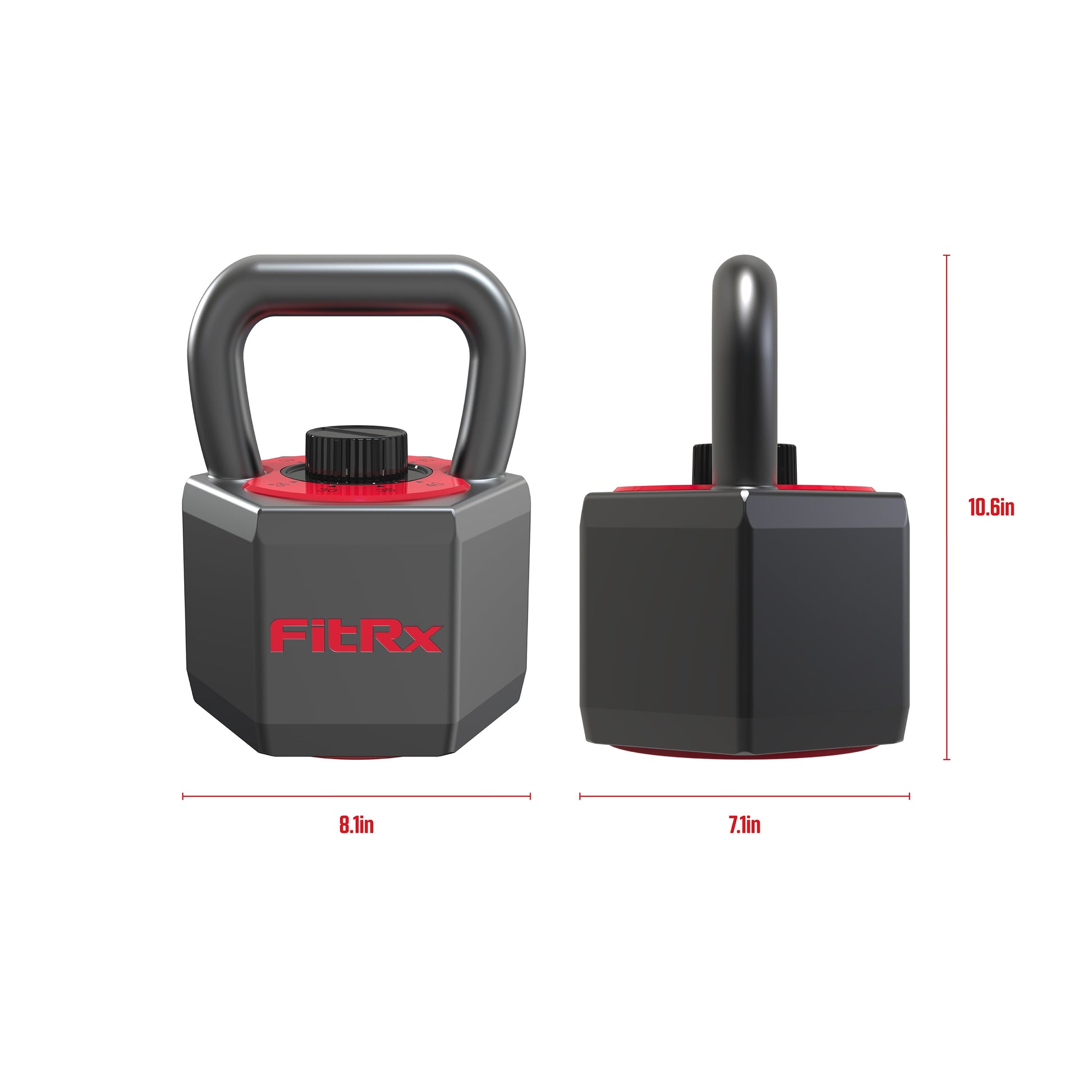Fitrx 25 Lbs Smartstack Wide Handle Adjustable Kettlebell, 40 Lbs, Black